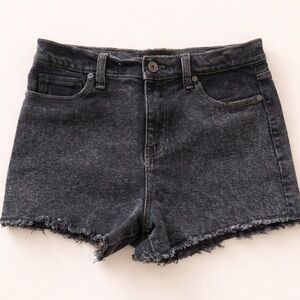 Kendall + Kylie Black Vintage washed look Frayed Hem Denim Shorts - faded black